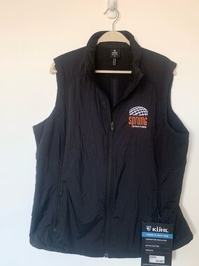 KÜHL Black Insulated Puffer Vest – Orange Logo | NWT